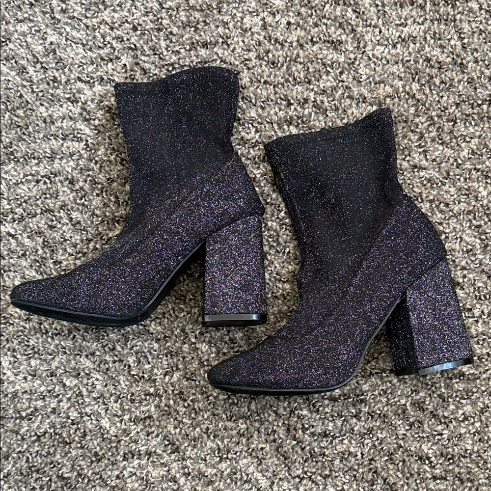 Hot Kiss Glitter Ankle Boots
